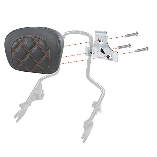 OUMURS Detachable Sissy Bar Backrest With Pad – Chrome/Black, Fits Harley Touring 2009-2023 (Electra Glide, Road Glide, Street Glide, Road King)
