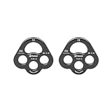 Juego de 2 placas de descendiente de 35 KN con 4 agujeros para escalada en roca, color negro