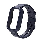 PIGLOLKINY Adatto for Redmi Band 3 for Xiaomi 9 Custodia attiva + cinturino for cinturini in silicone for Amazfit 7(Midnight Blue,For Mi Band 9 Active)