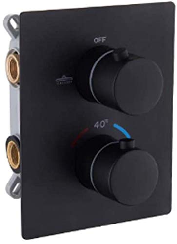 Système de douche thermostatique pour température stable ensemble noir mat 10"