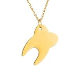 AOCHEE Medical Tooth Pendant Charm Necklace Jewelry for Dentist Doctor Nurse Gift (Gold)