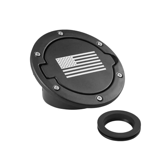 FALVFUN American Flag Car Fuel Filler Door Gas Tank Cap Heavy Duty Vehicle Fuel Filler Tank Door Cover Automotive Exterior Protection Accessories Compatible with Wrangler JK 2/4 Door