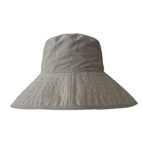 Chapeau de soleil femme grand bord en coton réversible bob de pêcheur anti-UV