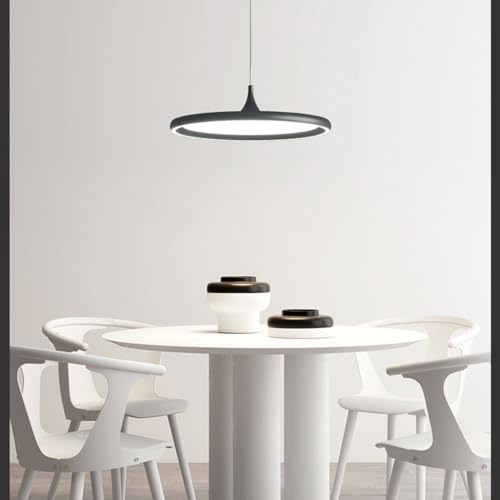 Suspension LED Moderne Noire 56W : Plafonnier Réglable Chic - 4