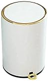  VISZC 10PCS Treteimer Weiß Schwarz, Anti-Rutsch Pedal, Inneneimer Mit Henkel, Bad Kosmetikeimer, Tretmülleimer, Edelstahl White-6L