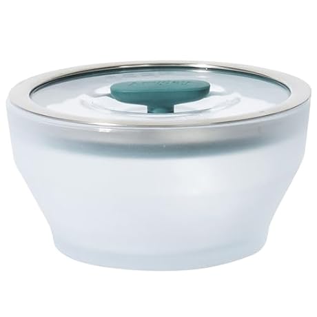 Anyday 4-Cup Microwave Cookware & Glass Container with Glass Lid, Plastic-Free Deep Food Storage | Stackable Airtight Steamer with Vented Lid for Microwave-Safe Reheating, Steaming Vegetables & Rice
