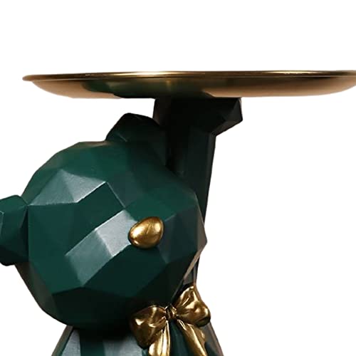 Fiorky Figurka niedźwiedzia, geometryczna taca do przechowywania niedźwiedzia statuetka żywiczny uchwyt na klucze figurka, uroczy miś, ozdoba na klucze, uchwyt na przekąski, nowoczesna sztuka