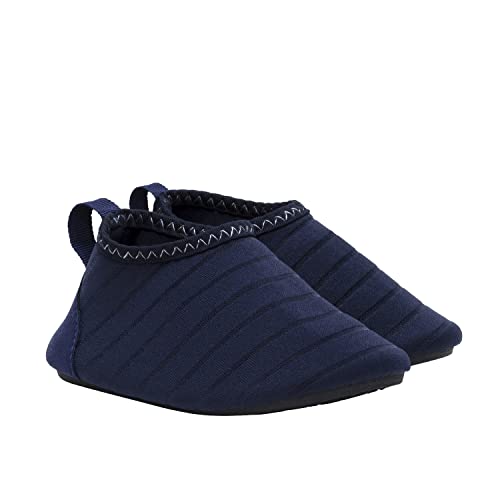 Robeez Kids Aqua Shoes Boys & Girls Slip Resistant Neoprene Water Shoes for Summer, Beach, Pool, Aquatic Navy Spandex, 9-12 Months
