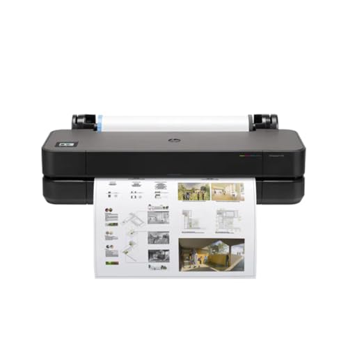 hp designjet t230 2434 wireless large format color thermal inkjet plotter printer 2025 edition bundle with stand sheet feeder and matte bond inkjet paper roll