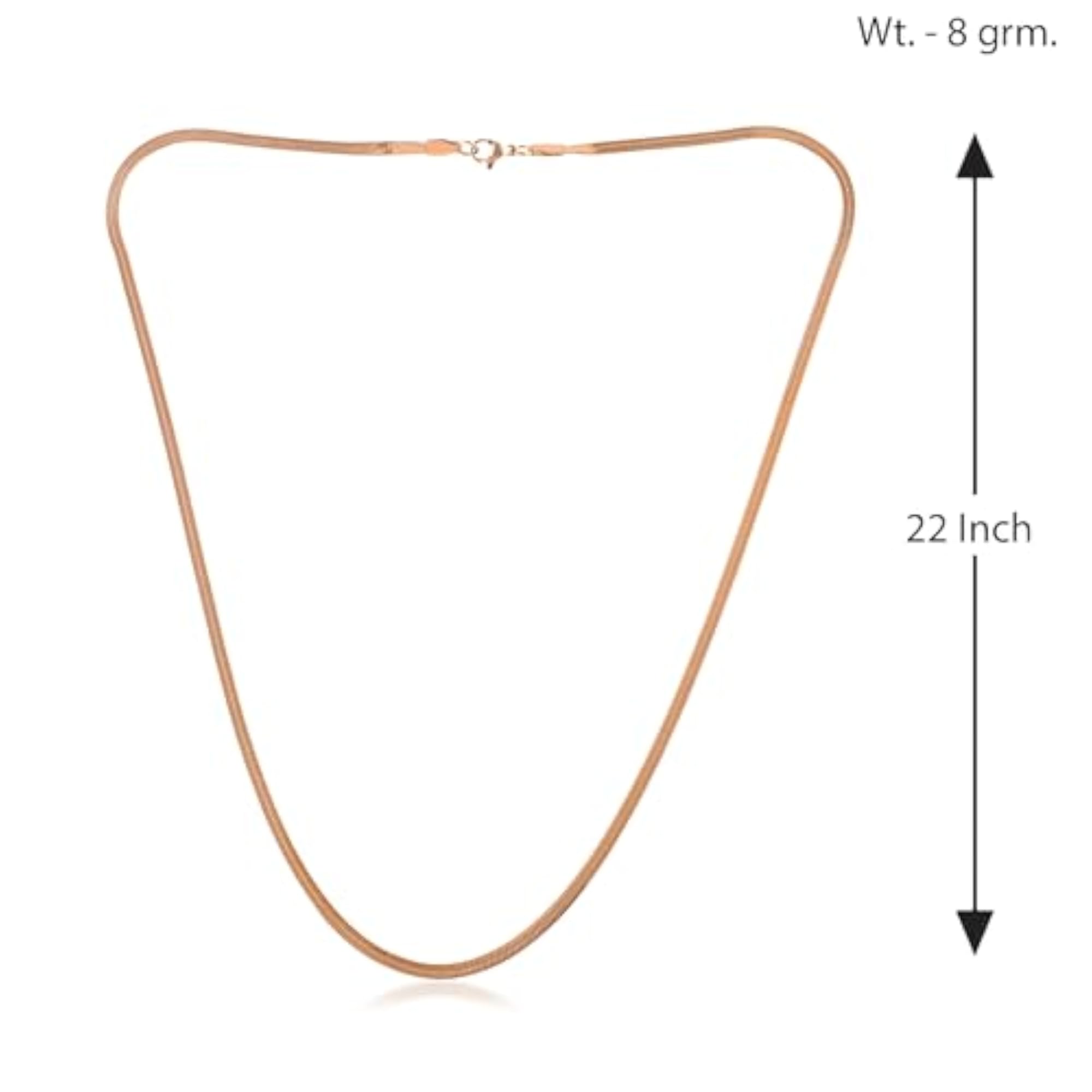 Men's Pure Copper Flat Snake Chain Necklace