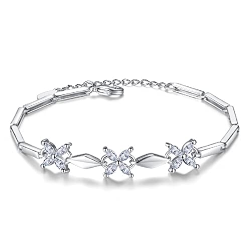 Bracelet féminin Clover Luxury Crystal chaîne ajustable 16,5 3cm mignon