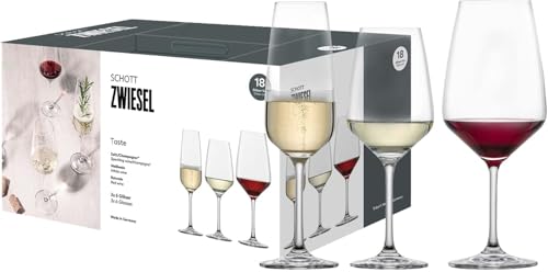 Schott Zwiesel Premium Box Tulip (18er-Set), zeitlose Weingläser und Sektgläser im Set, spülmaschinenfeste Tritan-Kristallgläser, Made in Germany (Art.-Nr. 124136)
