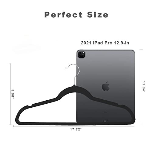 Bagail Velvet Hangers 50 Pack, Black Non Slip 360 Degree Swivel Hook Strong And Durable Clothes Hangers For Coats, Suit, Shirt Dress, Pants & Dress Clothes #TOP1