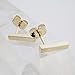 HONEYCAT Flat Drop Bar Stud Earrings in 18k Gold Plate | Minimalist, Delicate Jewelry (Gold)