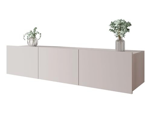 Mirjan24 TV Schrank Calabrini 150 BR04 TV Lowboard mit Grifflose Öffnen, Fernsehschrank Hängeschrank Hochglanz Matt Wohnwand (Cashmere) Mirjan24 TV Schrank Calabrini 150 BR04 TV Lowboard mit Grifflose Öffnen, Fernsehschrank Hängeschrank Hochglanz Matt Wohnwand (Cashmere)