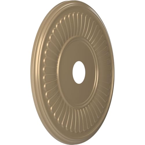 Image of 22 inchOD x 3 1 /2 inchID x 1 inchP Berkshire Thermoformed PVC Ceiling Medallion (Fits Canopies up to 10 1 /8 inch), Universal Metallic Champagne Mist