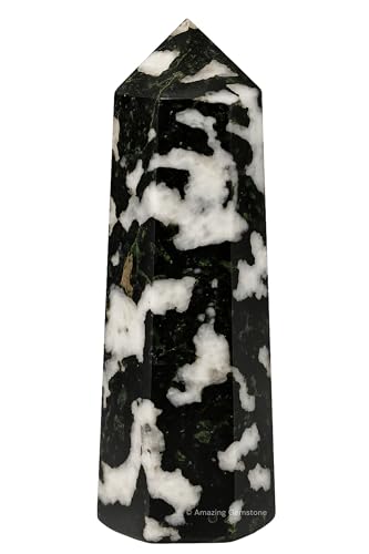 Image of Amazing Gemstone Black and White Tourmaline Crystal Towers ~ Natural Healing Crystal Point Obelisk for Reiki Healing and Crystal Grid (2 inch to 3 inch Inch)