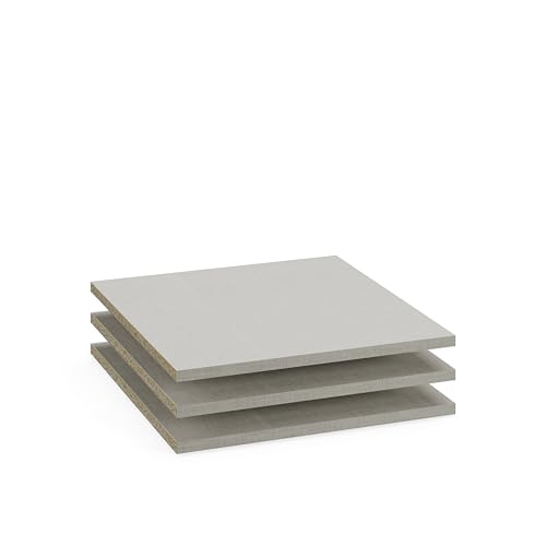 Rauch Möbel ZUBEHÖR Einlegeböden 3er-Set für Drehtürenschränke von Rauch mit Einer Elementbreite von 45 cm und Einer Schranktiefe von 54 cm Farbe Texline Leinenoptik Maße 43x12x45cm