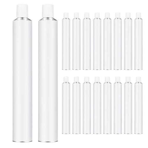 SEWACC Tubetti Di Vernice Vuoti in Alluminio 12 Pcs Con Tappi a Vite Antiperdita Contenitori Portatili Per Vernice Acrilica Olio Gouache E Acquerelli Per Uso Artigianale E Creativo