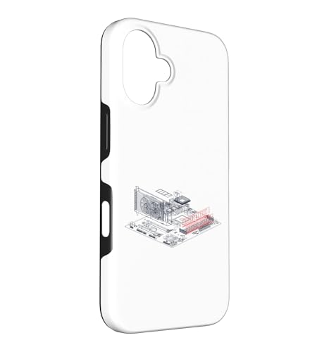 Image of RAM Card Wireframe Computer Motherboard IT Tech Geek Nerd Case for iPhone 16