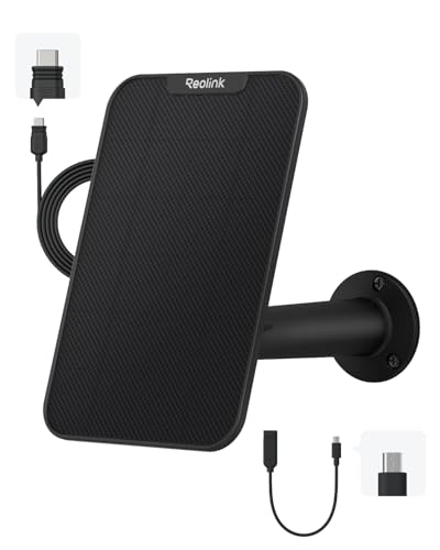 Image of REOLINK 3W Solar Panel Power, Designed for Wireless Outdoor Security Camera Solar Powered Cameras, 6V Type C Port, Compatible with Argus Eco/Argus 3 Pro/Go PT Plus, Non-Stop Charging (Black)