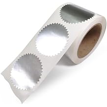 NextDayLabels Silver Seals for Certificates, Silver Metallic Embossing Stickers with Serrated Edge for Certificates, Packaging and Envelopes - 2 Inch Round, 250 Stickers Per Roll - Made in The USA