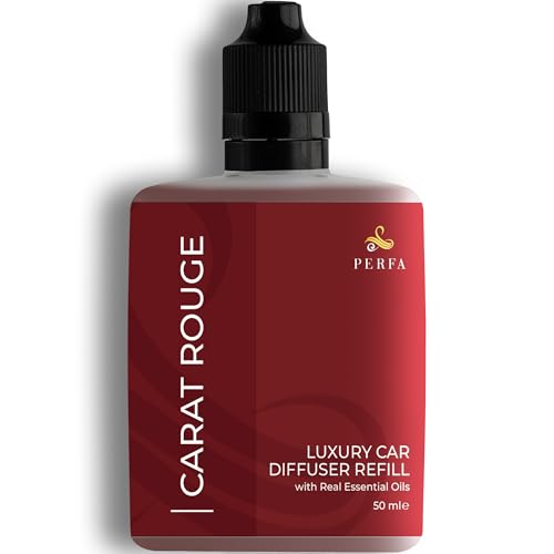 Carat Rouge Car Air Fresheners (Refill) | Affordable Fragrance for Women | 50ml Diffuser Refill with 3-Month Long-Lasting Aroma | Gift-Ready Women’s Perfume Scent by Perfa | Fresh Aroma for Daily