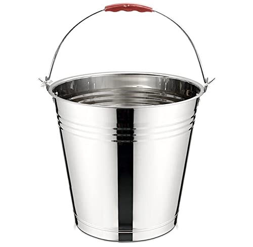 Cubo metálico 100% Acero 8L 6L 4L litros liquido decoración Limpieza (8 litros)