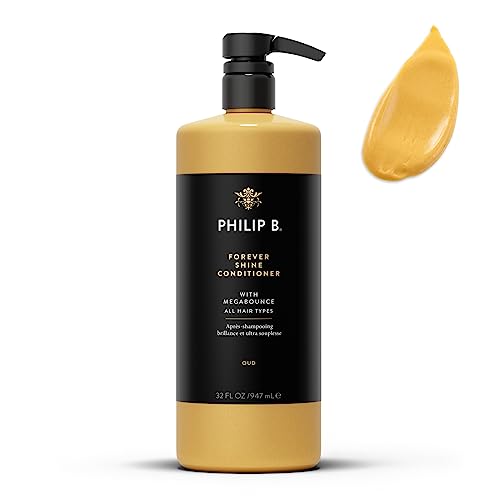 PHILIP B. Forever Shine Hair Conditioner With Notes of Pure Oud, 32 oz. (947 ml) - With Megabounce, Add Volume & Shine for Days, For All Hair Types