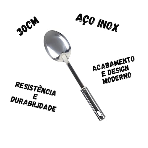 KIT Jogo 9 pç INOX Colher Concha Sorvete Massa Escumadeira Raladores Espátula Fouet MARAMASHOP