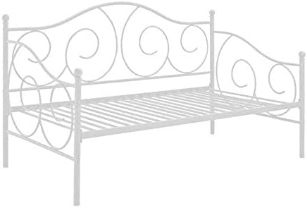 DHP Victoria Daybed, Twin Size Metal Frame, Multi-functional Furniture, White,5544096
