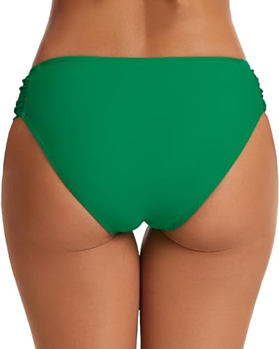 Image of Women's Bathing Suit Bottoms Full Coverage Ruched Bikini Tankini Bottom Swimsuit Brief