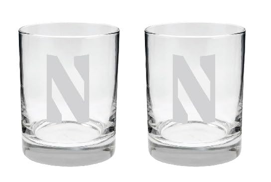 Northwestern Wildcats 2-Sided Satin Finish Rock Glass Set of 2 14oz