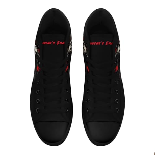 Unisex Skull High Top Sneakers Gothic Punk Hip Hop Canvas Tennis Shoes Fashion Comfortable Walking Shoes4