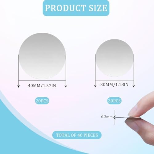 Metal Plates for Magnetic Mount 40pcs Round Magnet for Phone Case, Round Mobile Phone Metal Plate Mini Adhesive Iron Discs for Magnets Mount Phones Holder Back Magnet Stickers(3cm & 4cm) image 5