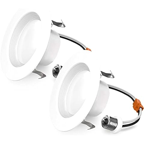 Sunco Lighting 4 Inch LED Can Lights Retrofit Recessed Lighting, Baffle Trim, Dimmable, 4000K Cool White, 11W=60W, 660 LM, Damp Rated, Replacement Conversion Kit - UL Energy Star Listed 2 Pack Cover