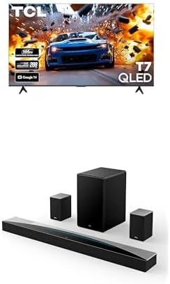 TCL 75-Inch T7 Series (75T7, 2025 Model) 4K QLED with Dolby Vision HDR & Dolby Atmos Smart TV with Google TV + Q85H Q Class 7.1.4 Channel Sound Bar with Dolby Atmos