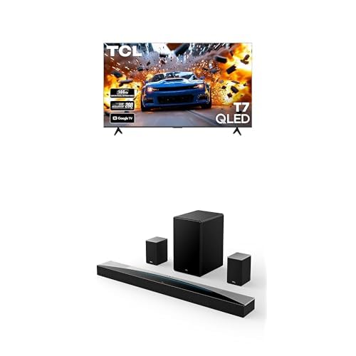 Image of TCL 75-Inch T7 Series (75T7, 2025 Model) 4K QLED with Dolby Vision HDR & Dolby Atmos Smart TV with Google TV + Q85H Q Class 7.1.4 Channel Sound Bar with Dolby Atmos