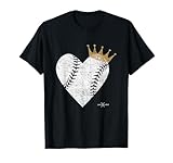 Vintage Royal Baseball Heart With Crown T-Shirt