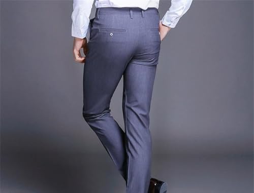 Mens Straight Slim Fit Formal Suit Pants Classic High Waisted Business Casual Office Trousers3