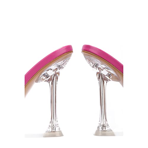 Cape Robbin Lania Sexy High Heels for Women, Clear Square Open Toe Shoes Heels4