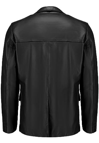 Jild Invisible Stitching Casual Leather Blazer for Men - 2-Button Closure Coat Style Regular Fit Lambskin Leather Jacket Men4