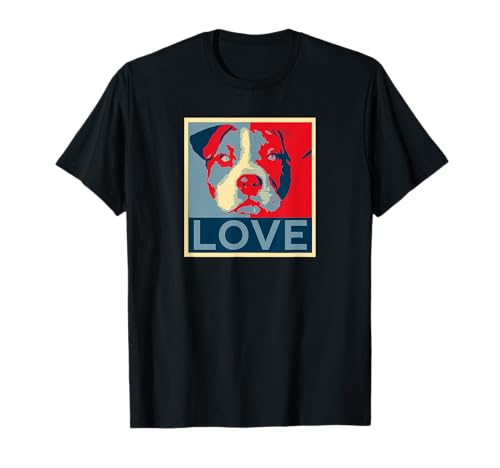 Camiseta Pitbull – Camiseta de amor con póster Pit Bull Mom Dad Lovers Camiseta