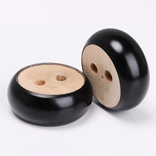 logyues 4pcs Black 3x7cm Round Shape Wood Sofa Cabinet Furniture Feet Legs Lifter for Sofa,TV cabinet Cupboard, Coffee table,Bed foot - Image 2