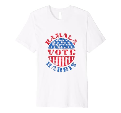 Vote Kamala Harris Patriotic Vintage Retro Style President Premium T-Shirt