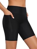 Tournesol Plus Size Women's 7" Long Swim Shorts High Waisted Board Shorts