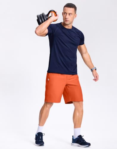 Image of GGJ Men's Lightweight Athletic Shorts with 2 Zipper Pockets 7 inch /9 inch /5 inch Gym Workout Running Quick Dry Tennis Shorts for Men