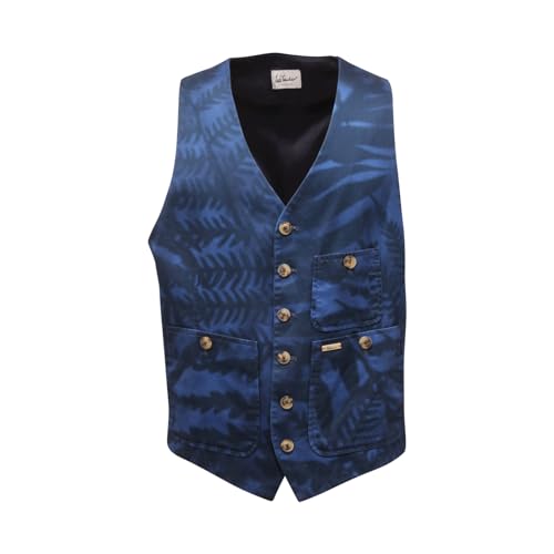 Gilet uomo LUIS TRENKER 0072AT chaleco azul hombre ropa abrigo punto lana sastrería