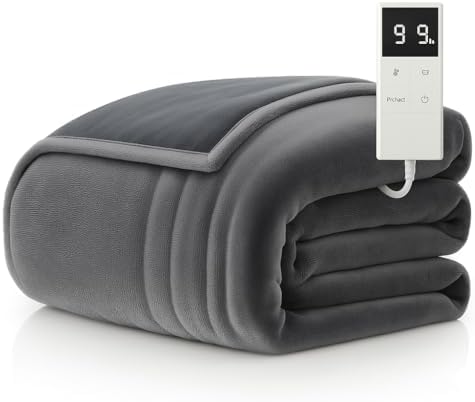 Heated Blanket Electric Throw - Ultimate Safety with Dual-Core Tech, ETL Certified, 50x60 Inch, 8H Auto Off, 8 Heat Levels, Machine Washable Dual-Sided Flannel & Sherpa, Ideal for Cozy Sofa, Desk Use