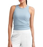 G4Free Workout Tank Tops for Women Slim Fitted Racerback Ribbed Athletic Gym Yoga Tanks Summer Ca...